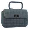Chanel Chocolate Bar Mademoiselle Top Handle Quilted Denim
