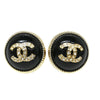 Chanel CC Round Stud Metal and Resin