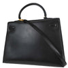 Hermes Kelly Black Box Calf with Gold Hardware