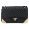 Chanel Double Chevron Flap Quilted Leather