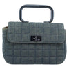 Chanel Chocolate Bar Mademoiselle Top Handle Quilted Denim