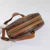 Celine Vintage Macadam Circle Logo Canvas and Leather