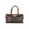 Secondhand Gucci Dark Brown Leather GG Britt Boston Bag - '10s