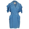 Secondhand Hanii Y Blue Silk Double-Breasted Dress - '00s