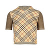 Secondhand Roberto Cavalli Plaid Blouse with Houndstooth Sleeves- '10s