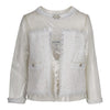 Secondhand Chanel Clear Jacket with White Lace Embroidery - '10s