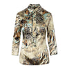 Secondhand Roberto Cavalli Feather Printed Silk Blouse - '00s