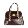 Secondhand Gianni Versace Vintage Crocodile Embossed Handbag - '90s