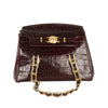 Secondhand Gianni Versace Vintage Crocodile Embossed Handbag - '90s