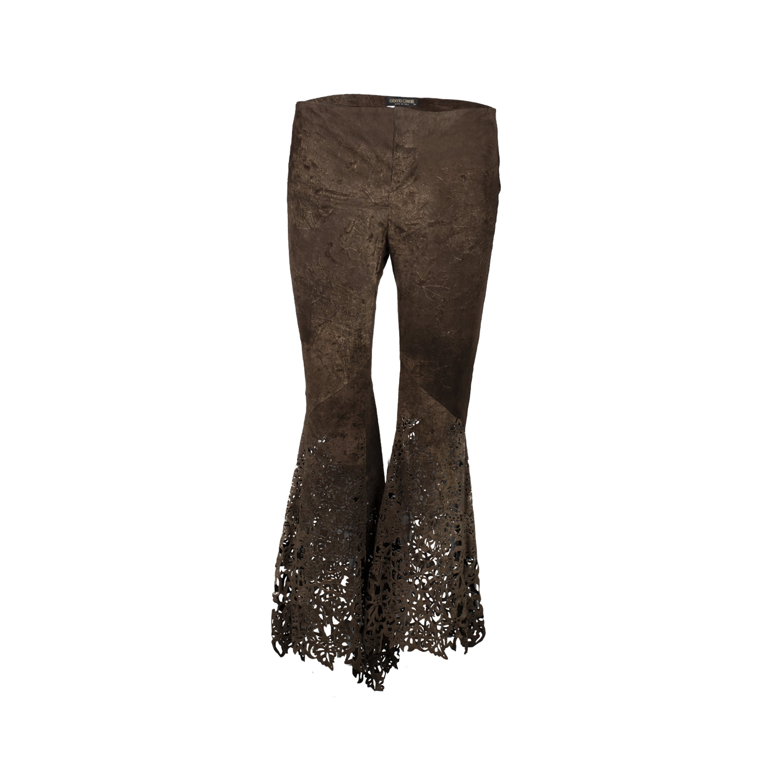 Roberto Cavalli Laser-cut Suede Pant - '00s