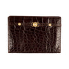 Secondhand Gianni Versace Vintage Crocodile Embossed Handbag - '90s