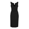 Secondhand Celine Deep V-neck Wrapped Black Dress - '10s