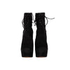 Secondhand Black Suede Lace-up Corset Booties- '20s