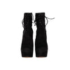 Secondhand Black Suede Lace-up Corset Booties- '20s