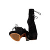 Secondhand Black Suede Lace-up Corset Booties- '20s