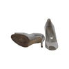 Secondhand Sergio Rossi Silver Snake Effect Peeptoe Heels - '10s