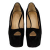 Secondhand Black Suede Platform High Heel Shoes - '20s