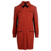 Secondhand Valentino Red Wool Collar Dress with Bow - '80s