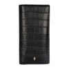 Secondhand Alexander McQueen Black Croc Embossed Long Wallet - '20s