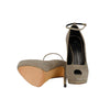 Secondhand Taupe Suede Platform Pumps with Ankle Closure - '20s