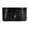 Secondhand Alexander McQueen Black Croc Embossed Long Wallet - '20s