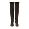 Secondhand Suede Over the Knee Dark Brown Boots - '20s