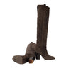 Secondhand Suede Over the Knee Dark Brown Boots - '20s