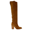 Secondhand Suede Over the Knee Light Brown Boots - '20s