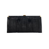 Secondhand Black Exotic Leather Clutch - '70s