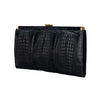 Secondhand Black Exotic Leather Clutch - '70s