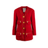 Secondhand Chanel Red Jacket with Zipper Pockets - '90s
