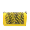 Secondhand Chanel Medium Tweed Boy Bag Yellow - '10s