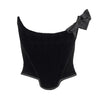 Secondhand Vivienne Westwood Velvet Black Corset with Satin Bow-'90s