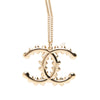 Chanel CC Gold Plated Strass Cabochon Pendant Necklace Secondhand