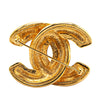Chanel Gold Plated CC Quilted Brooch Secondhand