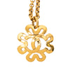 Chanel Gold Plated CC Clover Chain Pendant Necklace Secondhand