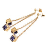 Louis Vuitton Gold Plated Strass Gamble Drop Push Back Earrings Secondhand