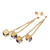 Louis Vuitton Gold Plated Strass Gamble Drop Push Back Earrings Secondhand
