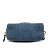 Secondhand Miu Miu Denim Embroidered Logo Wristlet Pouch