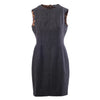 second hand Dolce&Gabbana Black Tailored Sheath Dress with Leopard Print Details 