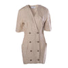 Jean Paul Gaultier Pour Gibo Beige Linen Double-Breasted Mini Dress