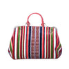 Secondhand Roberta Di Camerino Multicolor Striped Velvet Slim Metal Frame Bag - '70s