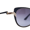 Secondhand Cartier Metal Pearl Cat Eye Sunglasses Black Silver