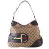 Secondhand Gucci GG Canvas Hasler Horsebit Shoulder Bag - '10s