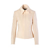 second hand John Bartlett Ivory Virgin Wool Zip Jacket
