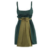 Secondhand Prada Green Mini Dress With Contrast Pleated Insert - '10s