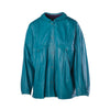 second hand Touche Vintage Turquoise Leather Oversized Blouse Jacket - '00s