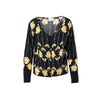 Secondhand Blumarine Folies Vintage Black & Yellow Rose Print Cardigan
