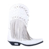 Secondhand Philipp Plein White Leather Fringe Cowboy Boots - '20s