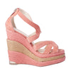 Secondhand Paloma Barceló Pink Suede Platform Espadrille Wedge Sandals - '10s